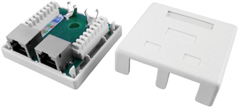 Розетка  Hyperline SB1-2-8P8C-C5e-SH-WH 753603