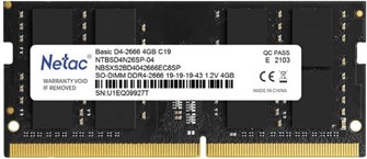 Модуль памяти SODIMM DDR4 4GB Netac NTBSD4N26SP-04 861640
