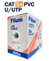 Кабель витая пара U/UTP 5e кат. 4 пары Filum FL-PF-5E-UUTP4-24AWG-PVC-305-GY 1109969