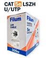 Кабель витая пара U/UTP 5e кат. 4 пары Filum FL-PF-5E-UUTP4-24AWG-LSZH-305-GY 1109971